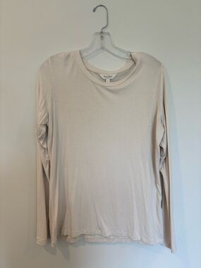 Basic Long Sleeve Crewneck Tee - Light Beige